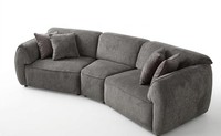 Graues Modulsofa Geschwungenes Stoffsofa Halbrundes Sofa WohnzimmermöBel