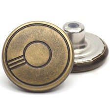 12 Sets Brass Jean Tack Buttons Replacement No Sew 20 millimeters, Bronze
