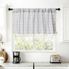 18" W x 58" l Curtain Valances Rod Pocket , Light Gray