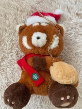 Starbucks Bearista Bear Holiday Christmas Santa Hat Plush Crossbody Chain Bag