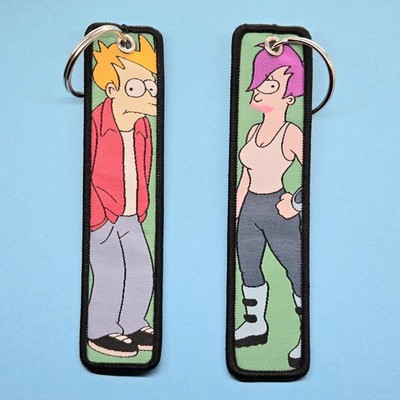 Futurama Philip J. Fry Leela 5'' Jet Tag Keychain Double Sided 1 Piece