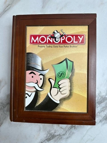 Monopoly Vintage Game Collection Wooden Book Shelf Edition 2005 Hasbro Complete