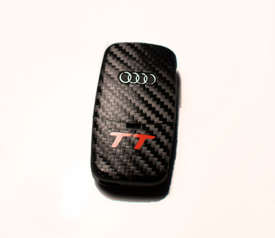 Audi Tt 8n 8e Carbon Fiber Style Key Sticker With Red Tt Logo Ebay