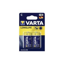 Varta Blister 2 Batterie 1.5V Longlife Alcalina C Mezza Torcia