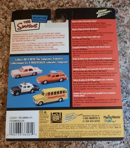 JOHNNY LIGHTNING 2004 THE SIMPSONS MARGE'S WAGON WHITE LIGHTNING CHASE⚡️RR VHTF - Picture 6 of 6