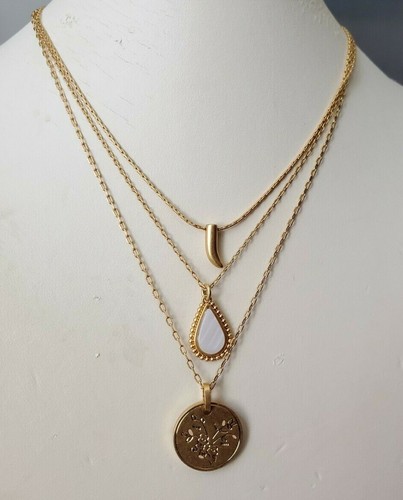 Madewell Engraved Pendant Necklace Set 
