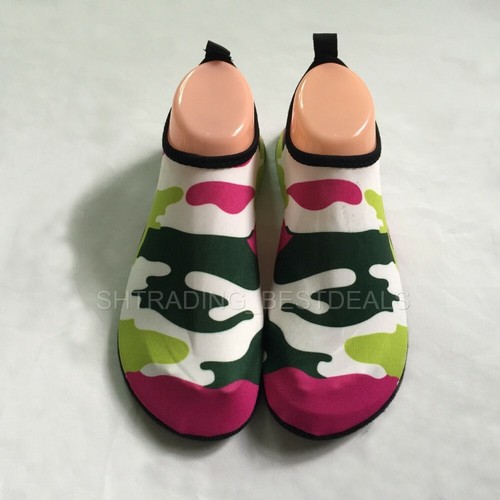 Camouflage Slip on Aqua Shoes Water Reef Shoes Socks Men Ladies Camo Pattern - Picture 19 of 19
