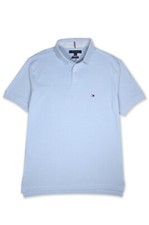 Tommy Hilfiger Mens Ice Blue Mesh Cotton Regular Fit Polo Shirt, Medium M TH-013