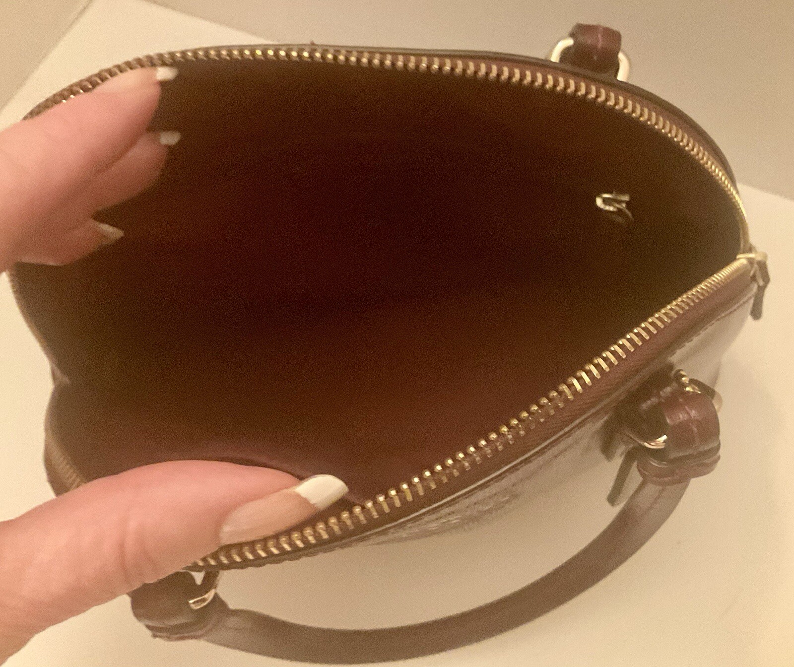 Coach PEYTON Mini Cora Domed Satchel Handbag With Coin Purse - Burgundy Leather image 5