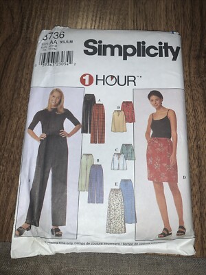 jens スカート Simplicity 8736 Sz XS S M Miss Classic Pants And Skirt - new uncut