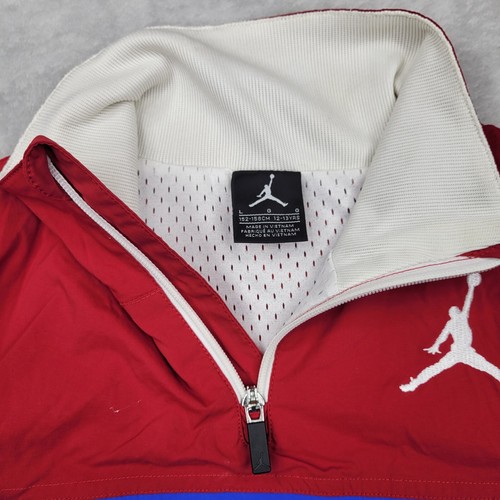 Jordan Jacket Boys Large Vintage Coat Mesh Lined Jumpman Air Red White Blue - Picture 4 of 7