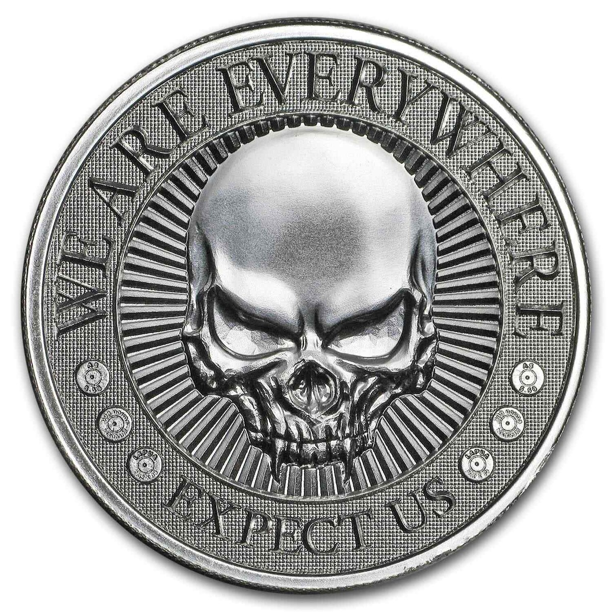 [T] ALZUNI / Silver950 / 34g 20号 SKULL Cigar Smoking Badass Skull Silver Steel Alloy Ring (Size 10