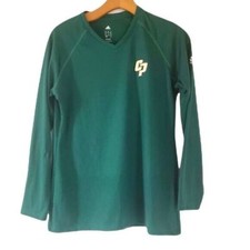 Adidas ClimaLite Long Sleeve Athletic Shirt Training Tee Green Womens Size S
