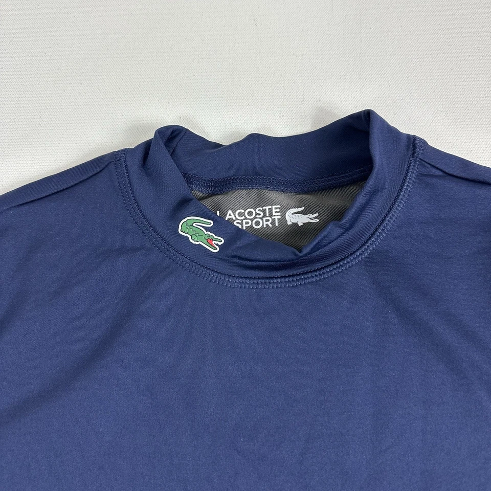 Camisa deportiva Lacoste cuello falso activa para mujer 36 azul compresión activa Foto 3 de 4