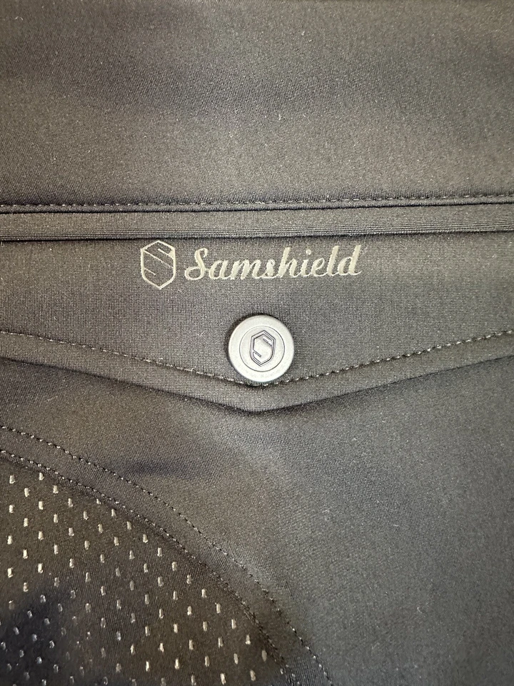 Nuevo Samshield Hombre Azul Marino Oscuro Agarre Rodilla Pantalones Montar Caza Talla 42 EE. UU. 32 Foto 3 de 4