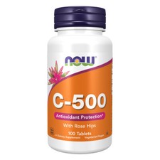NOW Foods Vitamin C-500  with Rose Hips (rosa canina) - 100 compresse NOW0670