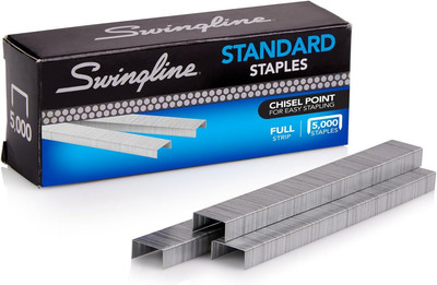Staples, Standard Staplers for Desktop Staplers, 1/4'' Length, 210/Strip, 5000/Bo