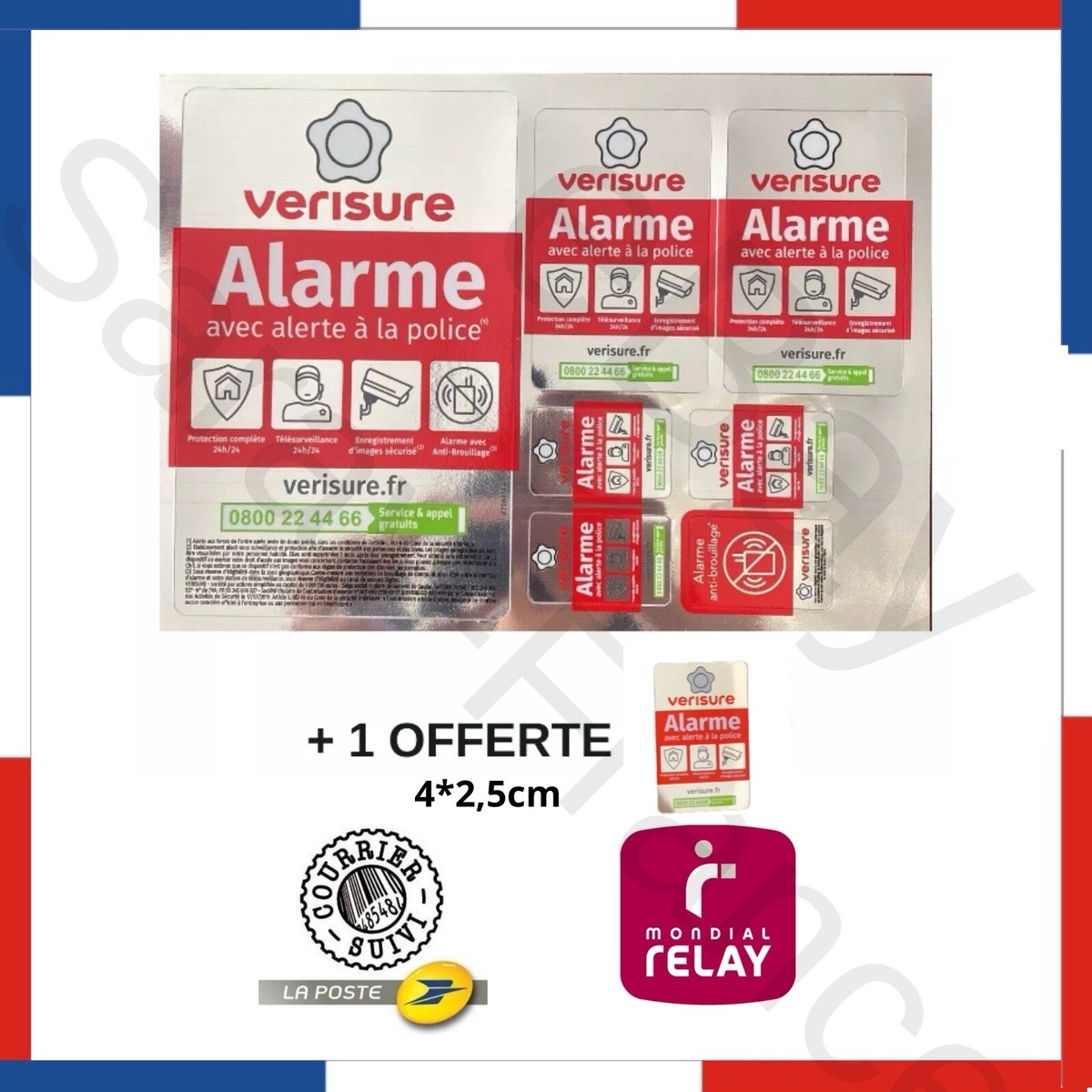 Lot De 7 Autocollants Officiels Verisure 2026 - Alarme Maison - Neufs