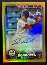 2024 Topps Pro Debut Baseball Blue Jays Jace Bohrofen Auto Gold Foil /50