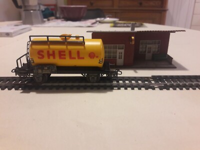 Märklin 374 H0 00 Wagon-Citernes Shell Wagons Avec Crabots Feuille AC