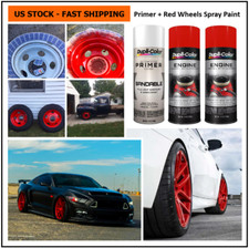 Gloss Red Wheels Rims Spray Paint Primer Coating 3 Cans - Free Import Fees
