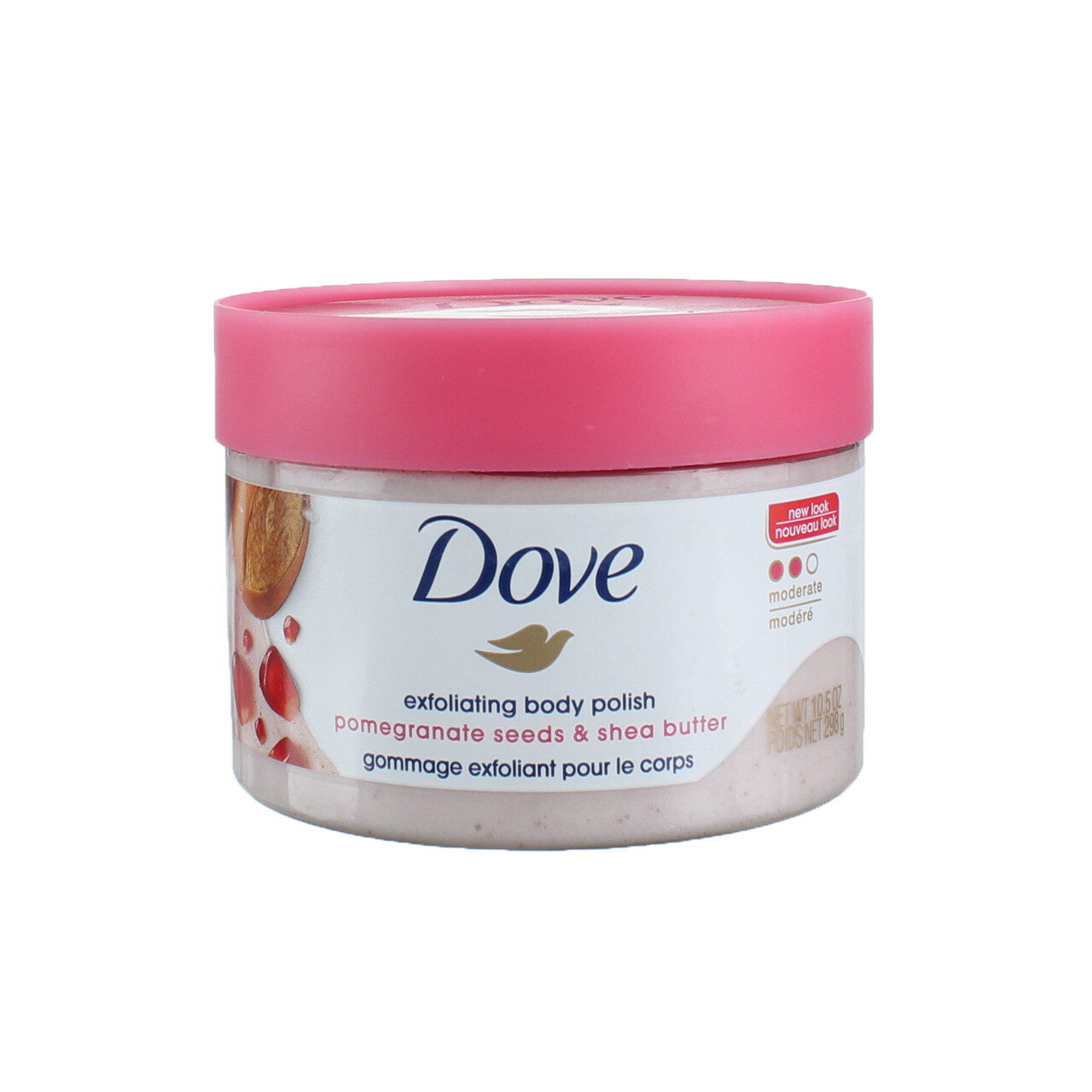 4 Pack Dove Exfoliant Moderate Body Polish, Pomegranate Seeds and Shea Butter...