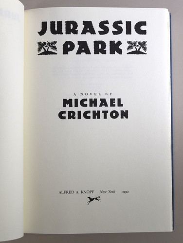 JURASSIC PARK by Michael Crichton - 1990 HC/DJ First Trade Edition - LIKE NEW - Picture 12 of 12