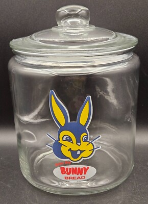 Bunny Bread Reproduction Large Glass Jar Canister Store Counter Advertising