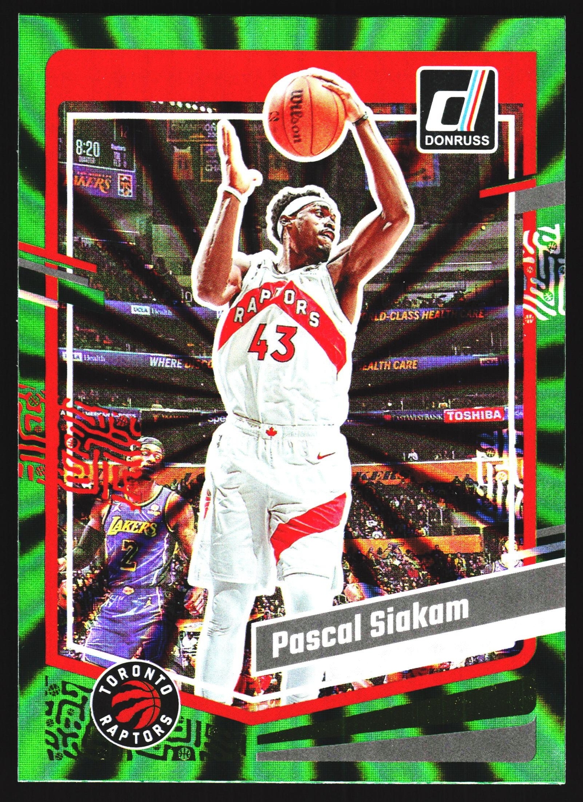 Pascal Siakam 2023-24 Donruss Optic Green Laser HOLO Toronto Raptors