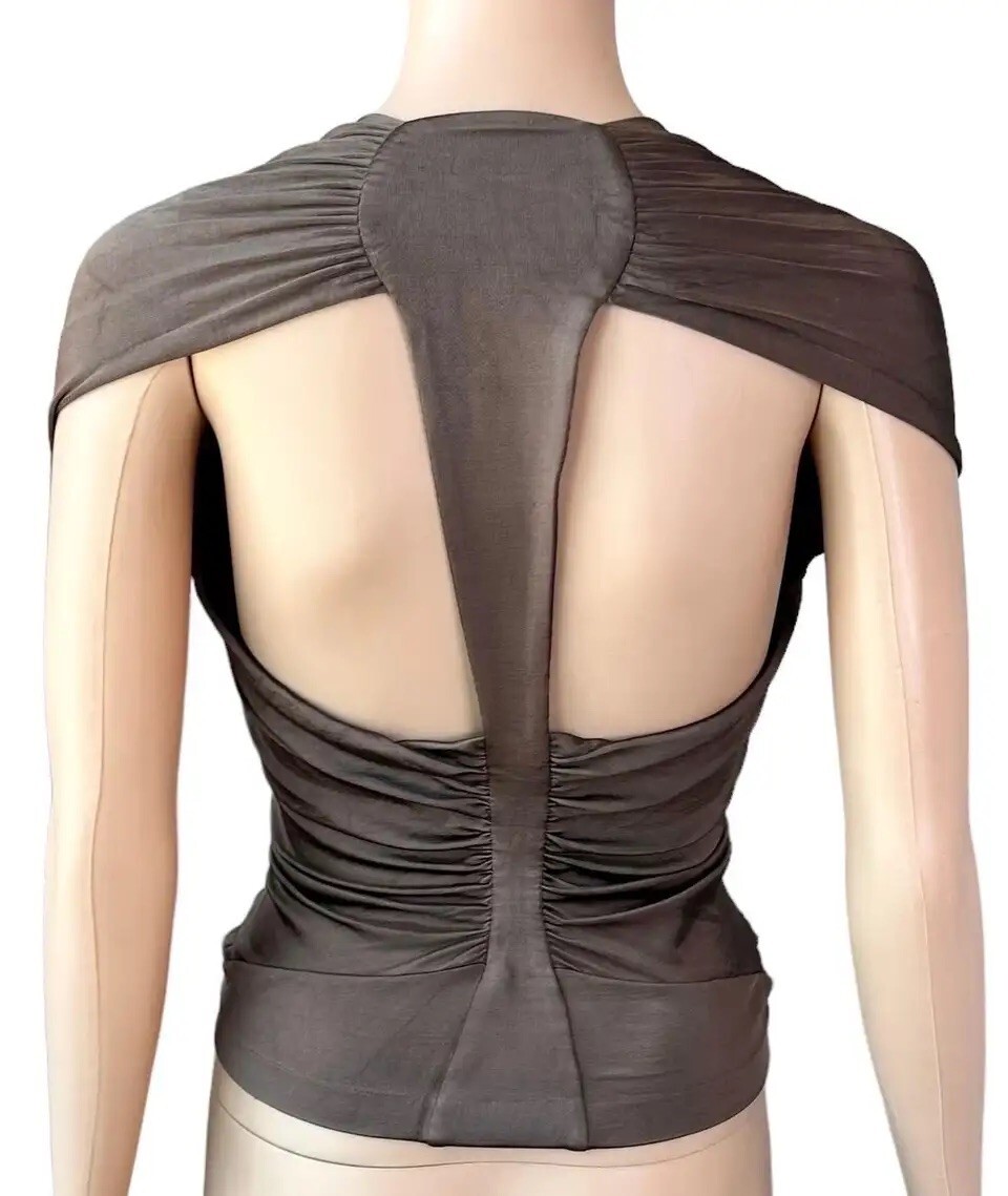 Camicia blusa Tom Ford per Yves Saint Laurent YSL S S 2003 passerella increspata