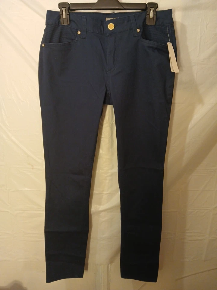 Nuevo con etiquetas Pantalones New Directions Fin de Semana 4 Bolsillos Algodón/Spandex Talla 8 Azul Marino Ajustados Foto 2 de 4