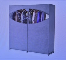 Whitmor Portable Wardrobe Clothes Storage Orangizer Closet Gray w Hanging Rack