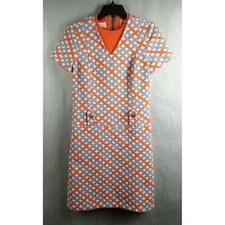 Original Vintage 1960's 1970's Lorch Hobbies Knits Dress Stripe Polyester MOD