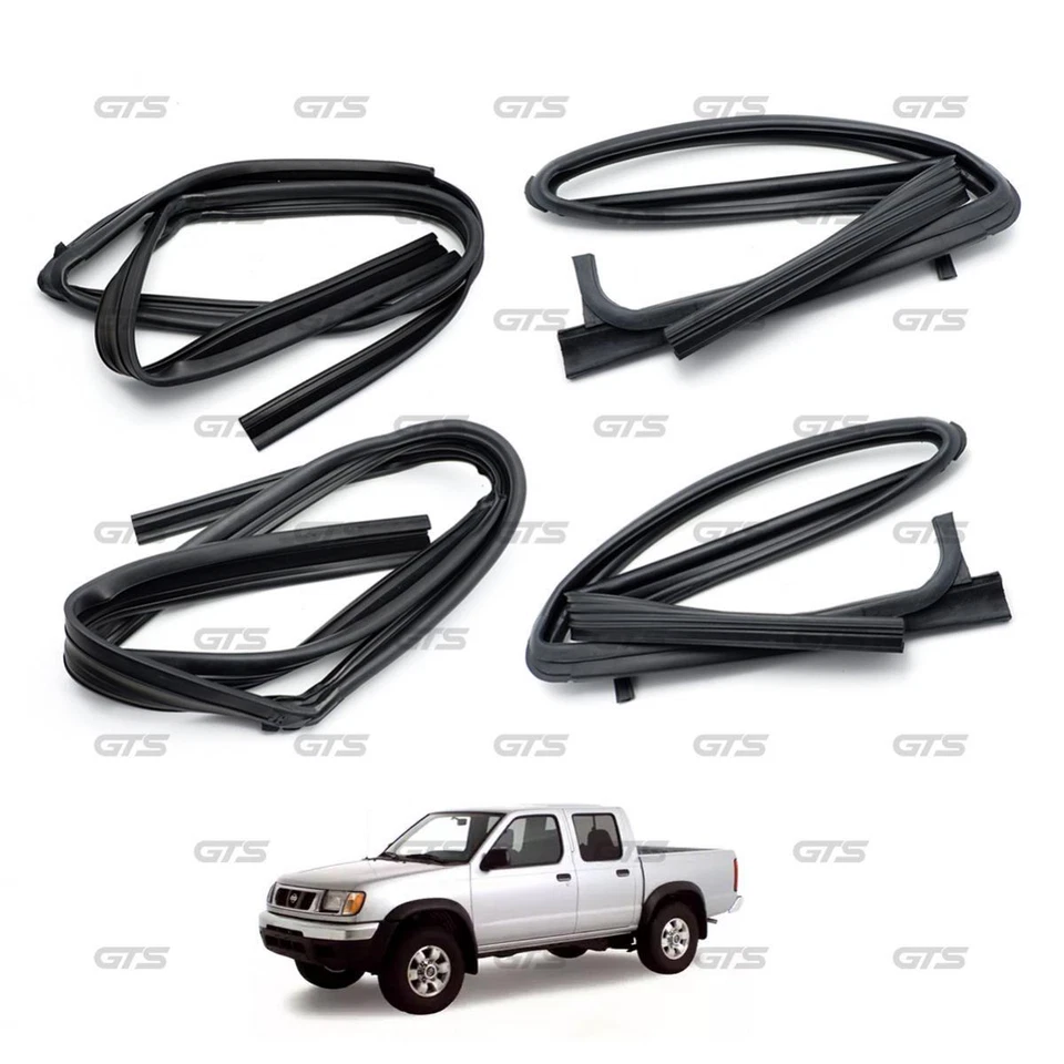 Juego de 4 piezas. Ventana de sellado de goma de canal de funcionamiento de vidrio para Nissan Frontier D22 1999-04 Foto 4 de 4