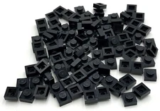 Lego 100 New Black Plates 1 x 1 Stud Pieces