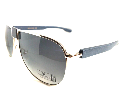 Nuevas gafas de sol para hombre Gold&Wood Paris H29P 16 62 mm piloto plateadas azules Luxemburgo - Imagen 4 de 7