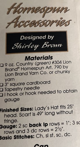 CROCHET ~ “Homespun Accessories” ~ PATTERN~ - Picture 2 of 2