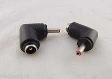 2x DC 5.5x2.1mm Female To 3.5mm x1.35mm Male Right Angle Power Adapter Connector