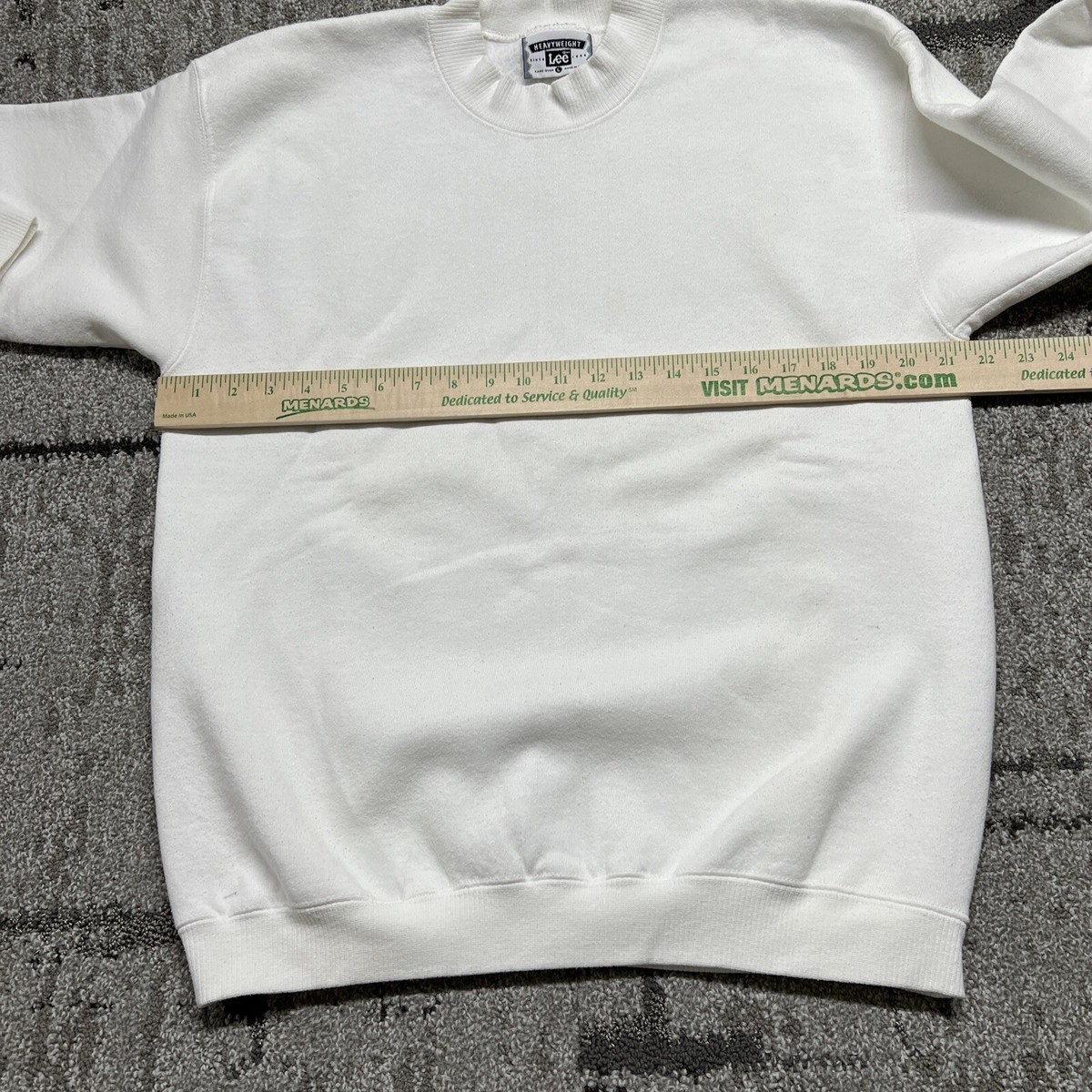 Vintage Lee Heavyweight Sweatshirt White Large Classic Plain Vintage Lee Heavyweight Sweatshirt White Large Classic Plain