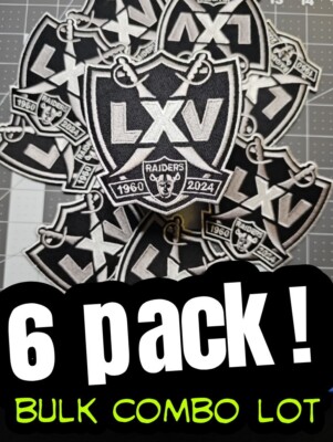 Las Vegas Raiders LXV patch 6 pack combo bulk lot! 65th anniversary embroidered 