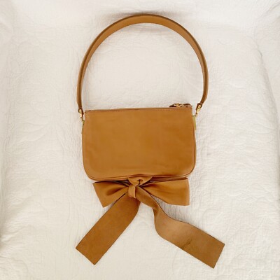 NIB Rochas Brown Leather Shoulder Bag