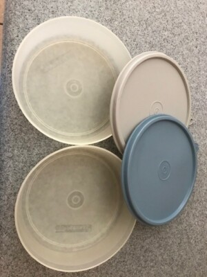 NEW***TUPPERWARE***1 CUP STORAGE BOWLS***SET OF 2***CLEAR/COUNTRY BLUE & GRAY