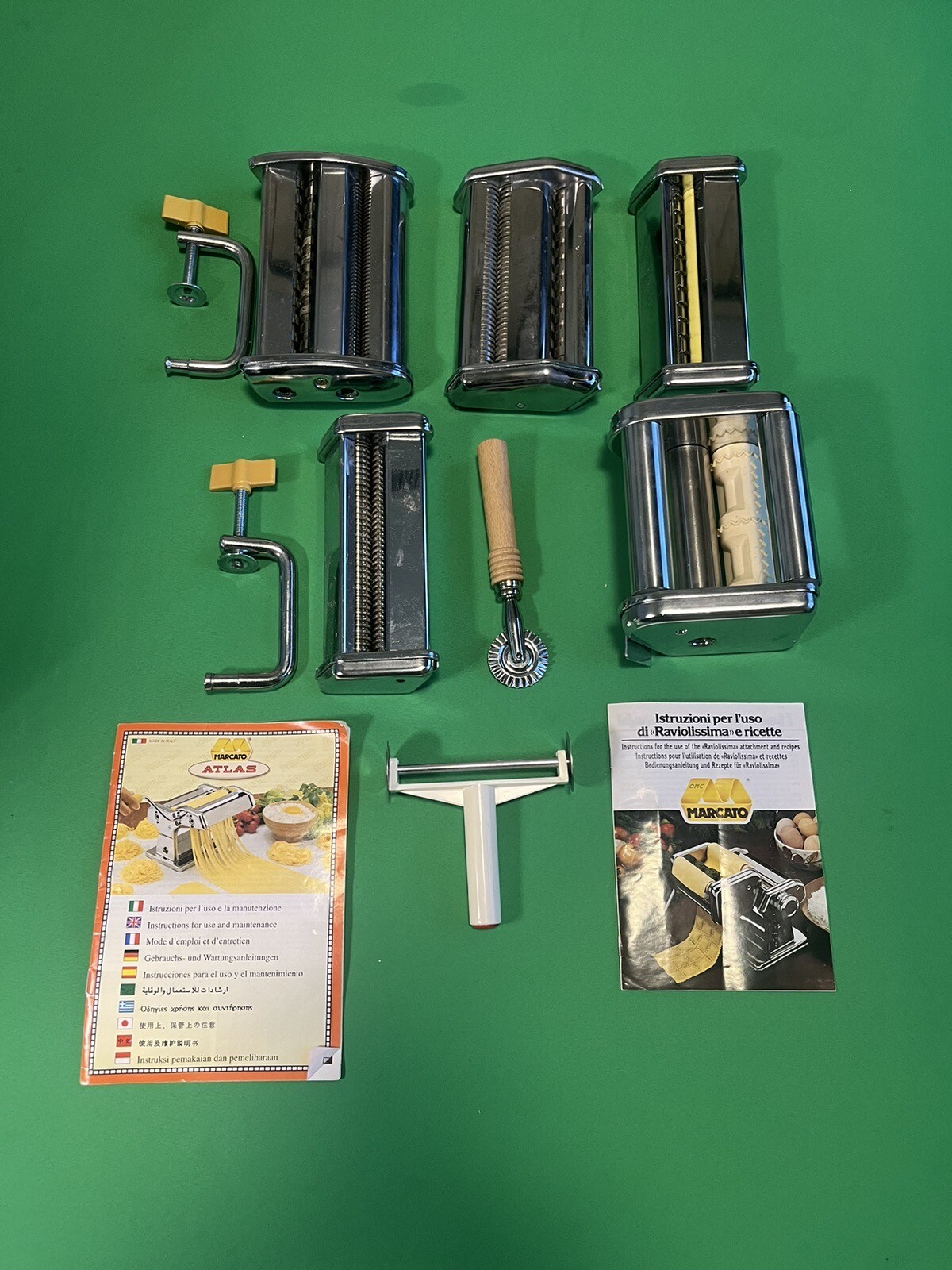 Marcato Atlas Multipast 7 Pasta Maker Machine Lasagna Ravioli Spaghetti Taglioli eBay