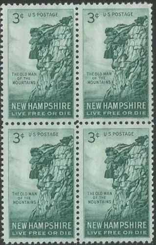 Block of 4 stamps - Scott 1068 - 3 cent - New Hampshire - 1955 - MNH
