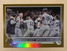 2022 Topps Update Opening Day Bronx Bash Gold Foil #US45 Judge Card PRINT LINE