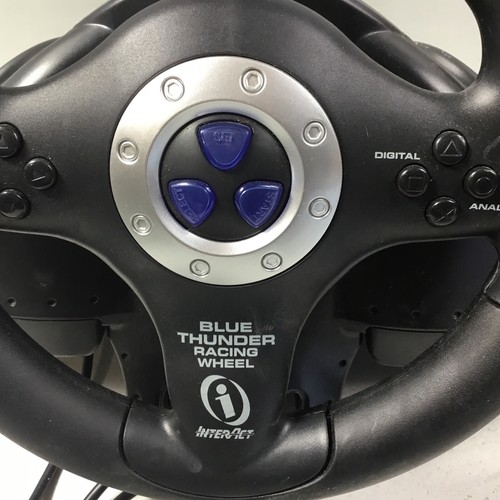 steering wheel playstation ps2 1 one blue thunder racing ernhardt shifter pedals - Picture 4 of 13