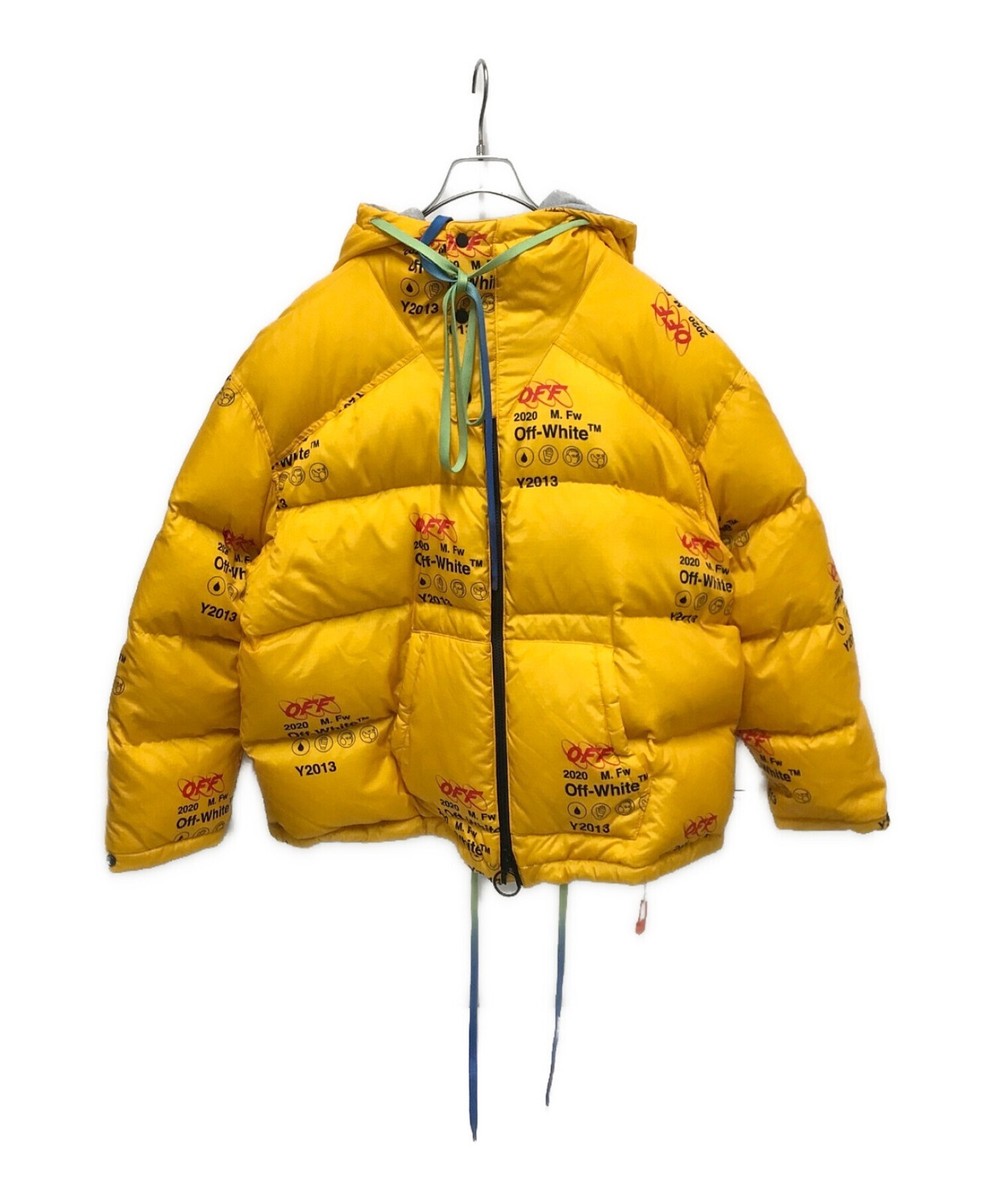 OFF-WHITE YELLOW Down Jacket 19AW OMEF9-246 INDUSTRIAL ZIPPED