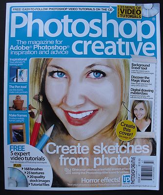 CREATE SKETCHES FROM PHOTOS Photoshop Creative #47 With LOADED CD!