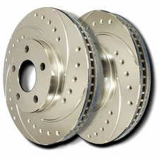 SP Performance F55-047-P Drilled Slotted Brake Rotors Zinc Coating L/R Pr Front