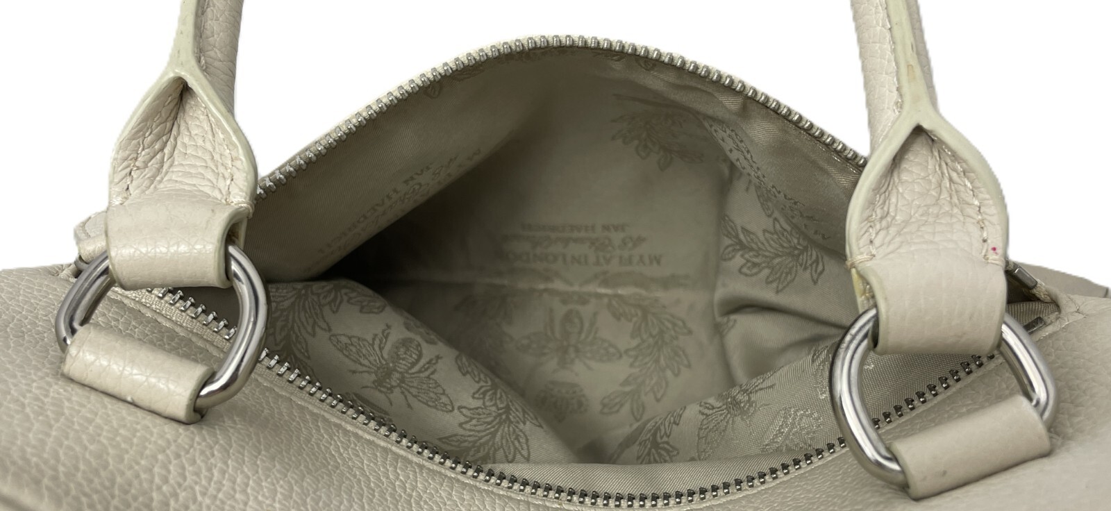 MY FLAT IN LONDON Handbag Satchel MFIL Blue Pebbled Leather Bow *EUC* STRIKING!!